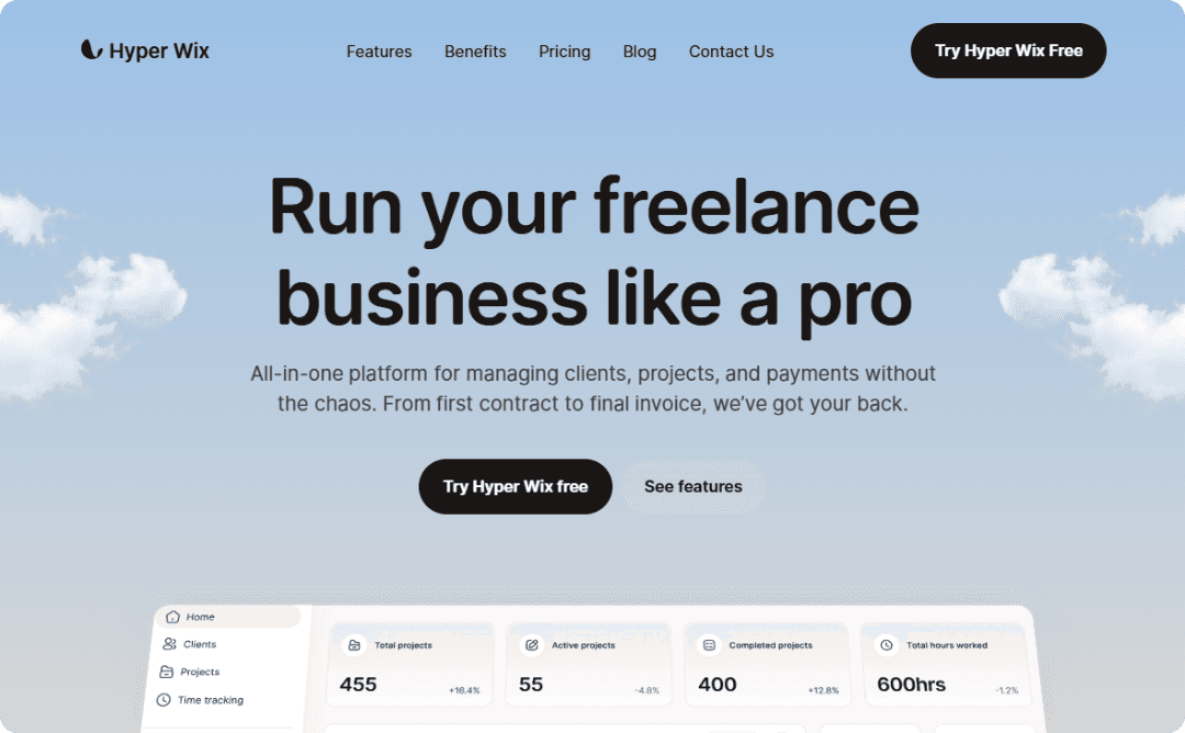 Hyper Wix business hub.