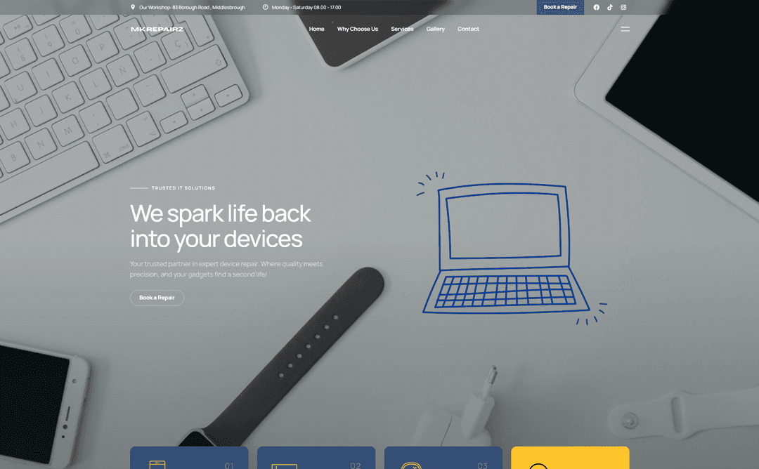MK Repair website preview