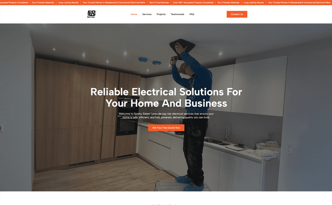 Sparky Baker website preview