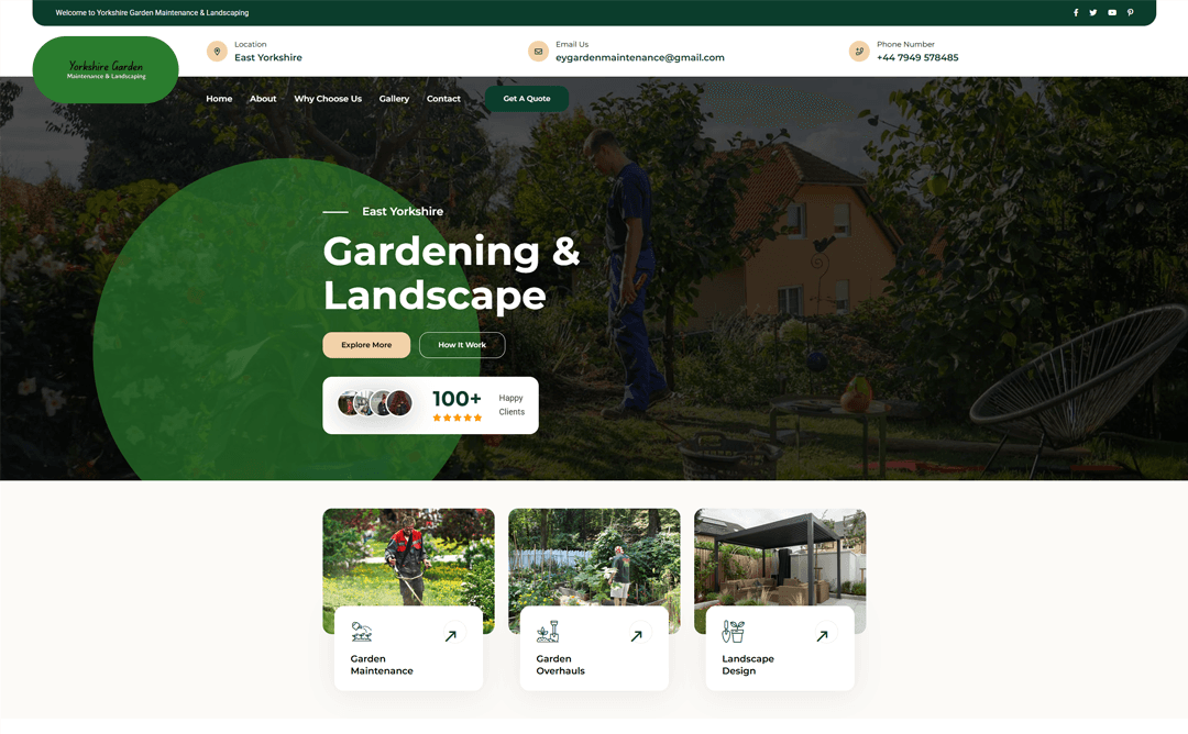 Yorkshire Garden website preview