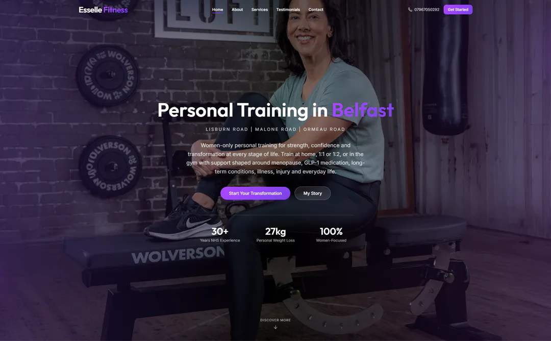 Esselle Fitness website