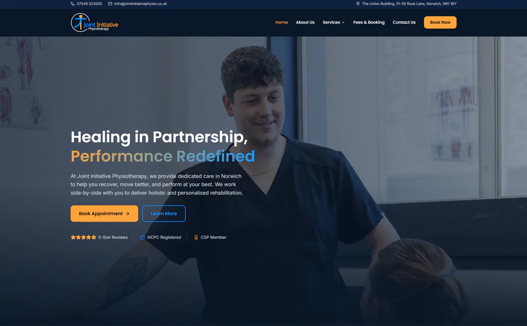 Joint Initiative Physiotherapy website