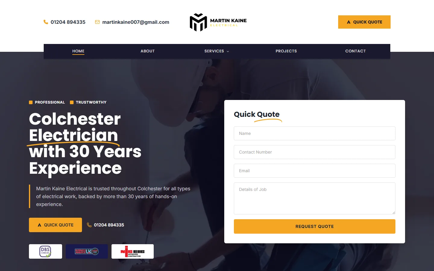 Martin Kaine Electrical website